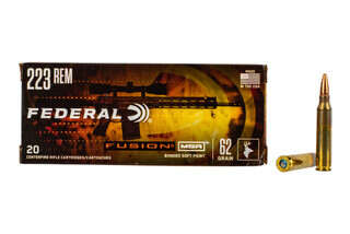 Federal Fusion MSR 223 Ammo features a 62 grain bonded soft point bullet